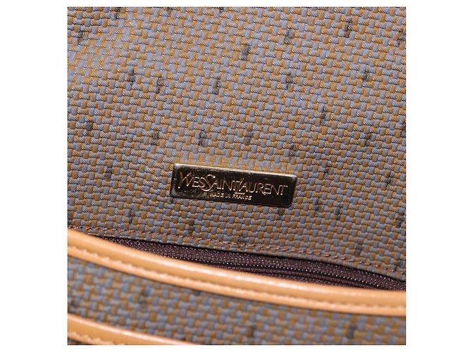 Borsa a Spalla SAINT LAURENT PVC Canvas Beige Oro Auth bs36115 D'oro - vista 19