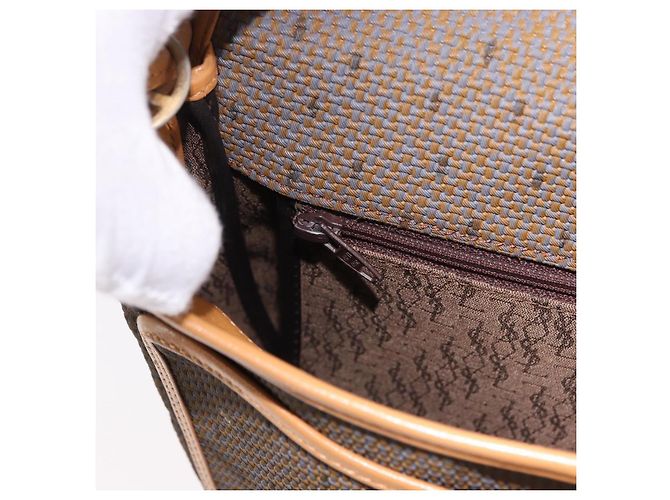 Borsa a Spalla SAINT LAURENT PVC Canvas Beige Oro Auth bs36115 D'oro - vista 23