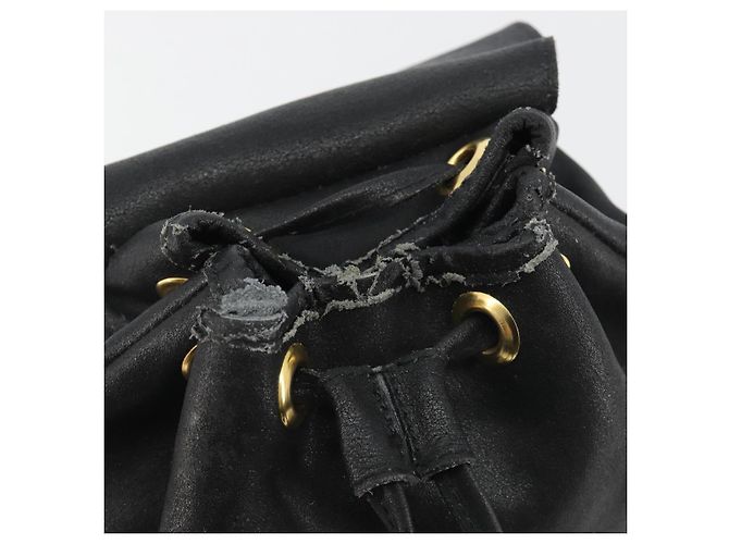 Zaino Gianni Versace in pelle nero e oro Auth BA13798 D'oro - vista 10