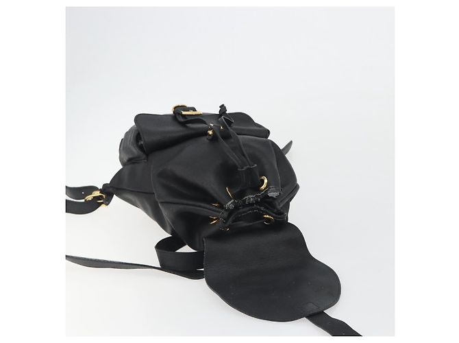 Zaino Gianni Versace in pelle nero e oro Auth BA13798 D'oro - vista 19