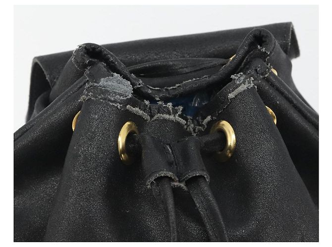 Zaino Gianni Versace in pelle nero e oro Auth BA13798 D'oro - vista 20