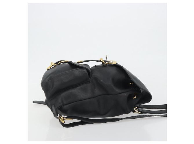 Zaino Gianni Versace in pelle nero e oro Auth BA13798 D'oro - vista 3