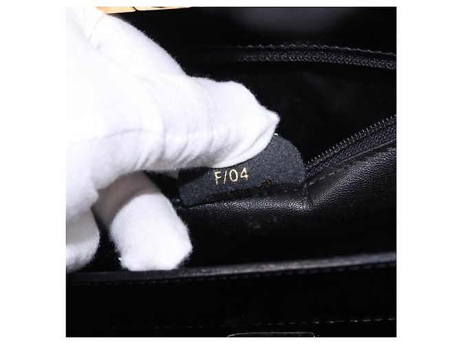 Céline Borsa a tracolla CELINE in pelle nera e oro Auth bs36066A Nero D'oro - vista 12