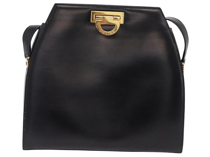 Céline Borsa a tracolla CELINE in pelle nera e oro Auth bs36066A Nero D'oro - vista 13