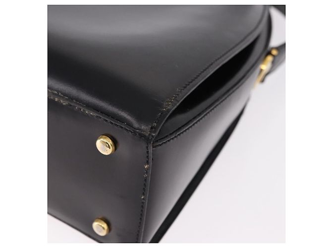 Céline Borsa a tracolla CELINE in pelle nera e oro Auth bs36066A Nero D'oro - vista 16