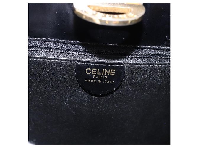 Céline Borsa a tracolla CELINE in pelle nera e oro Auth bs36066A Nero D'oro - vista 17
