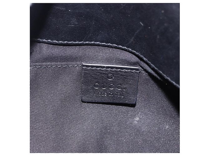 Borsa GUCCI GG Canvas Bamboo Chain Horsebit Nera Oro 129497 Auth yk20630SAM Nero D'oro - vista 19