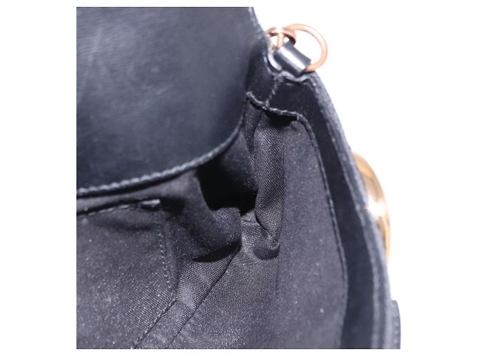Borsa GUCCI GG Canvas Bamboo Chain Horsebit Nera Oro 129497 Auth yk20630SAM Nero D'oro - vista 20