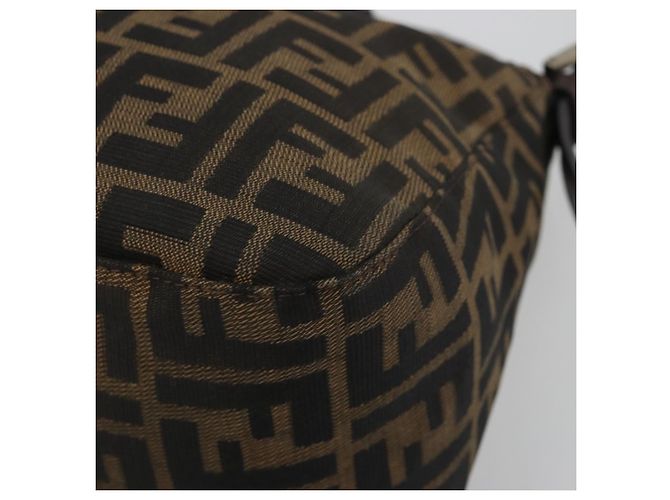 FENDI Zucca Canvas Mamma Baguette Borsa a tracolla Marrone Nero Auth 192302V - vista 14