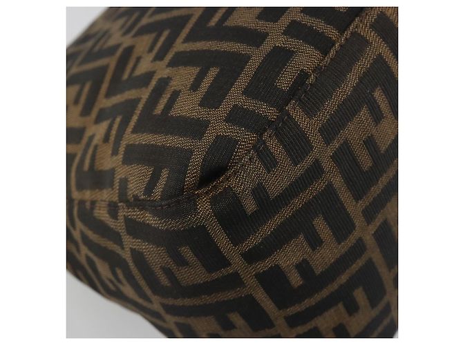 FENDI Zucca Canvas Mamma Baguette Borsa a tracolla Marrone Nero Auth 192302V - vista 17