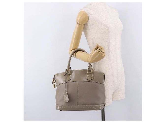 LOUIS VUITTON Suhari Lockit PM Hand Bag Gray M91790 LV Auth fm5402A Marrone - vista 25