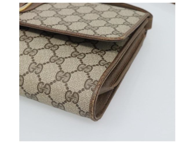 Borsa a Spalla GUCCI GG Supreme PVC Beige Oro Auth BA14372 D'oro - vista 10