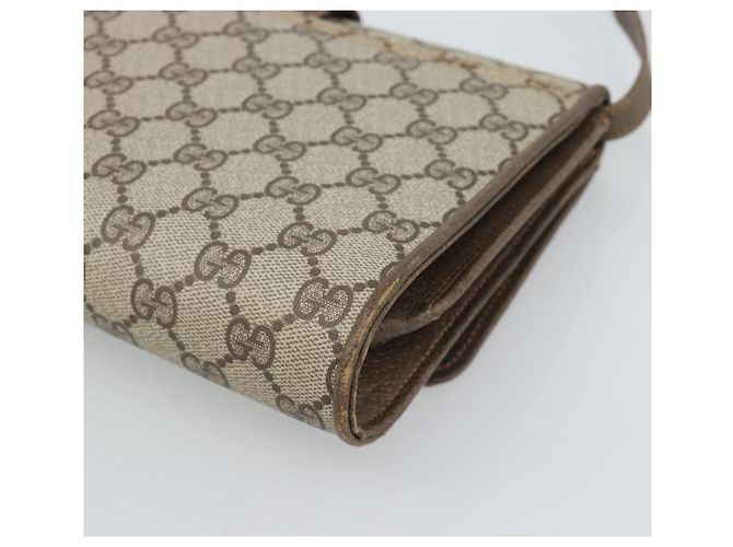 Borsa a Spalla GUCCI GG Supreme PVC Beige Oro Auth BA14372 D'oro - vista 12