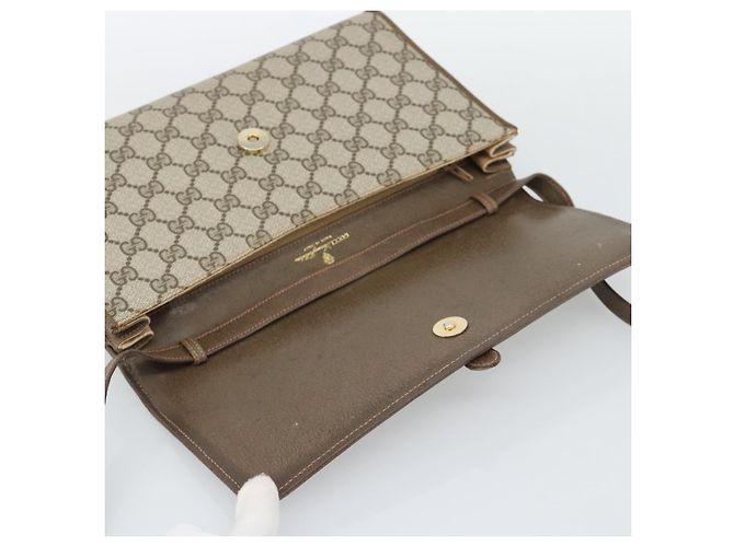 Borsa a Spalla GUCCI GG Supreme PVC Beige Oro Auth BA14372 D'oro - vista 14