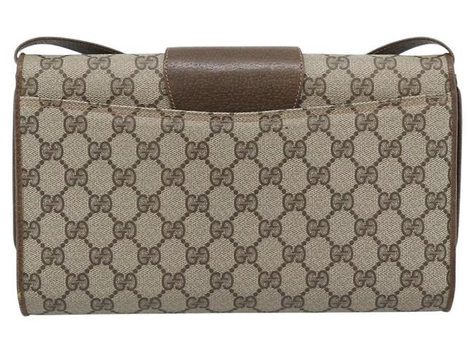 Borsa a Spalla GUCCI GG Supreme PVC Beige Oro Auth BA14372 D'oro - vista 3