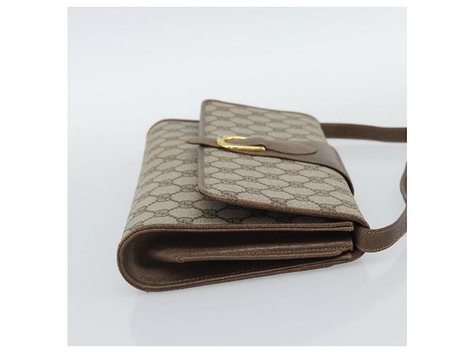 Borsa a Spalla GUCCI GG Supreme PVC Beige Oro Auth BA14372 D'oro - vista 5