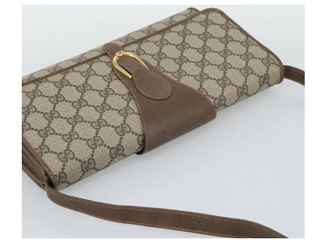 Borsa a Spalla GUCCI GG Supreme PVC Beige Oro Auth BA14372 D'oro - vista 6
