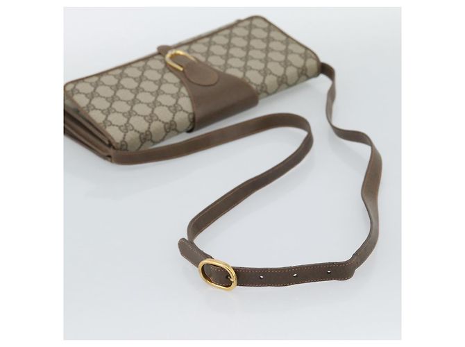 Borsa a Spalla GUCCI GG Supreme PVC Beige Oro Auth BA14372 D'oro - vista 7