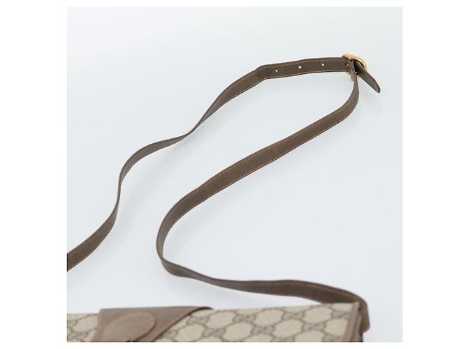 Borsa a Spalla GUCCI GG Supreme PVC Beige Oro Auth BA14372 D'oro - vista 8