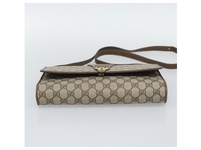 Borsa a Spalla GUCCI GG Supreme PVC Beige Oro Auth BA14372 D'oro - vista 9