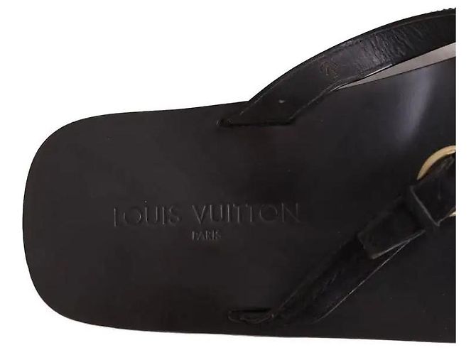 Sandali Louis Vuitton in pelle nera Uomo Taglia 43 Nero - vista 4