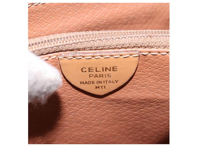Céline Borsa a Spalla CELINE Macadam Canvas PVC Pelle Marrone Oro Auth ka5312 D'oro - vista 12