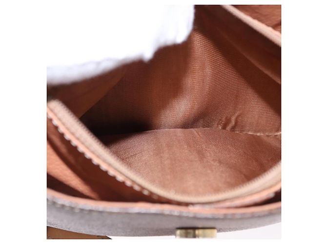Céline Borsa a Spalla CELINE Macadam Canvas PVC Pelle Marrone Oro Auth ka5312 D'oro - vista 23