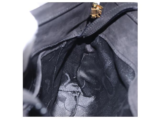 Borsa a tracolla Salvatore Ferragamo Vala in scamosciato nero e oro Auth ka5242 D'oro - vista 17