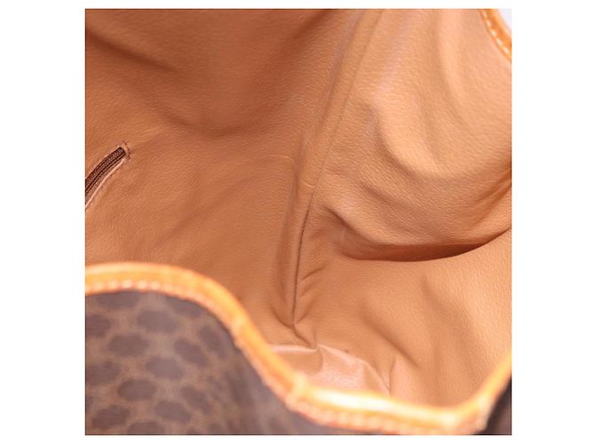 Céline Borsa a tracolla CELINE Macadam Canvas PVC Pelle Marrone Oro Auth bs36063 D'oro - vista 18