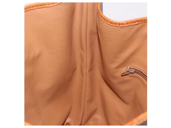 Céline Borsa a tracolla CELINE Macadam Canvas PVC Pelle Marrone Oro Auth bs36063 D'oro - vista 19