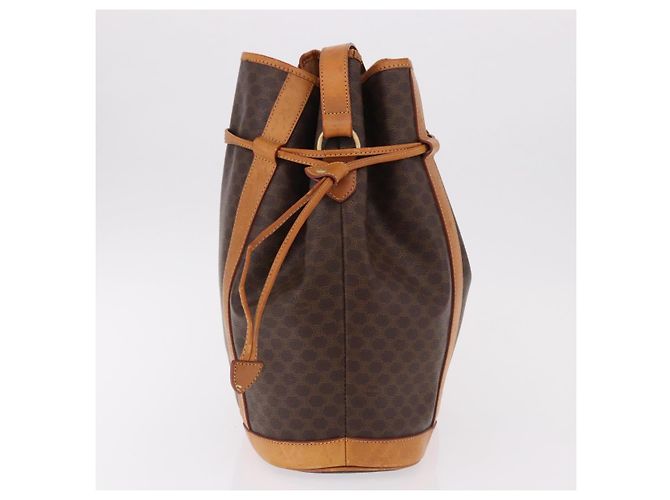 Céline Borsa a tracolla CELINE Macadam Canvas PVC Pelle Marrone Oro Auth bs36063 D'oro - vista 4