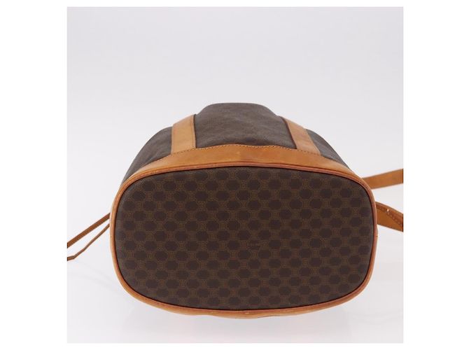 Céline Borsa a tracolla CELINE Macadam Canvas PVC Pelle Marrone Oro Auth bs36063 D'oro - vista 5