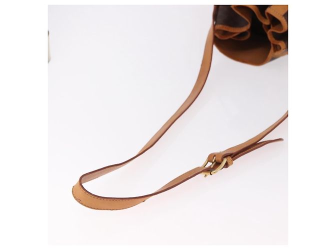 Céline Borsa a tracolla CELINE Macadam Canvas PVC Pelle Marrone Oro Auth bs36063 D'oro - vista 7