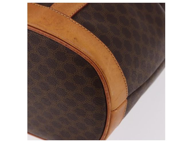 Céline Borsa a tracolla CELINE Macadam Canvas PVC Pelle Marrone Oro Auth bs36063 D'oro - vista 9