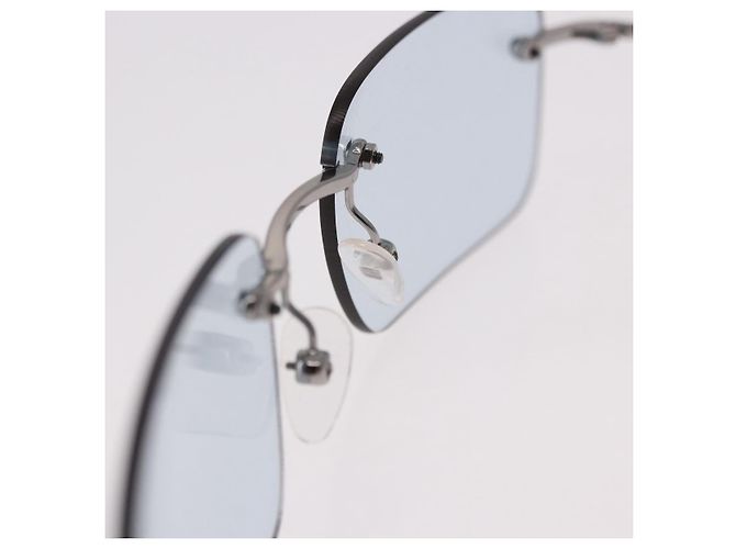 Gafas de sol GUCCI Rimless Metal Silver Light Blue Auth SW2615V Plata Azul claro - vista 10