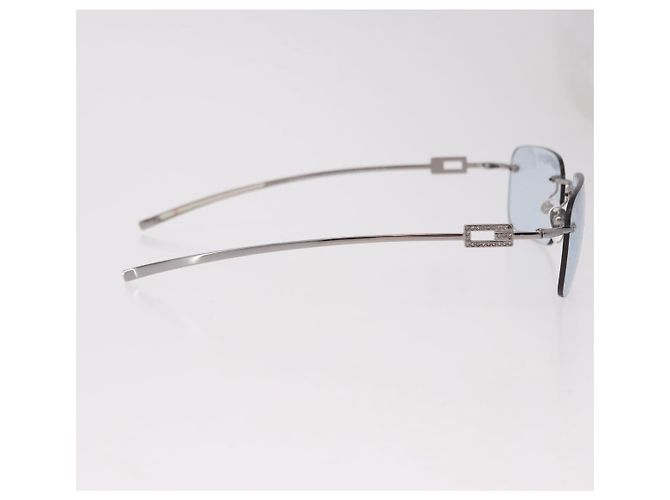 Gafas de sol GUCCI Rimless Metal Silver Light Blue Auth SW2615V Plata Azul claro - vista 6
