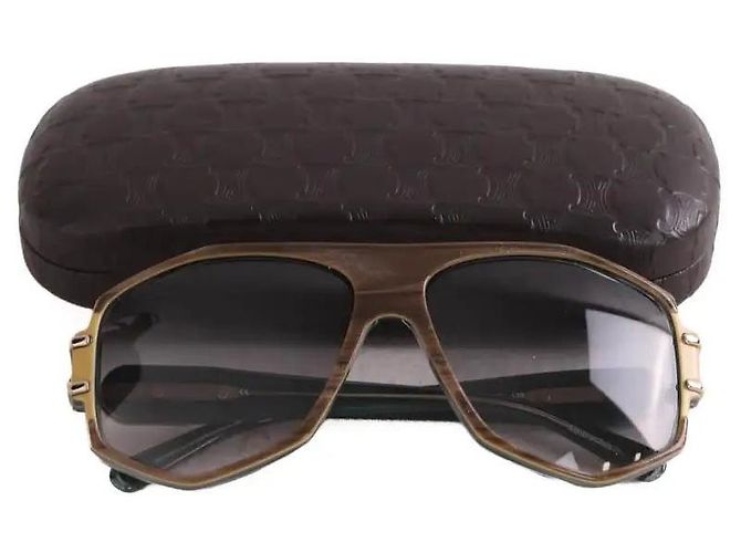 Occhiali da sole Céline marroni in plastica Uomo Marrone - vista 5