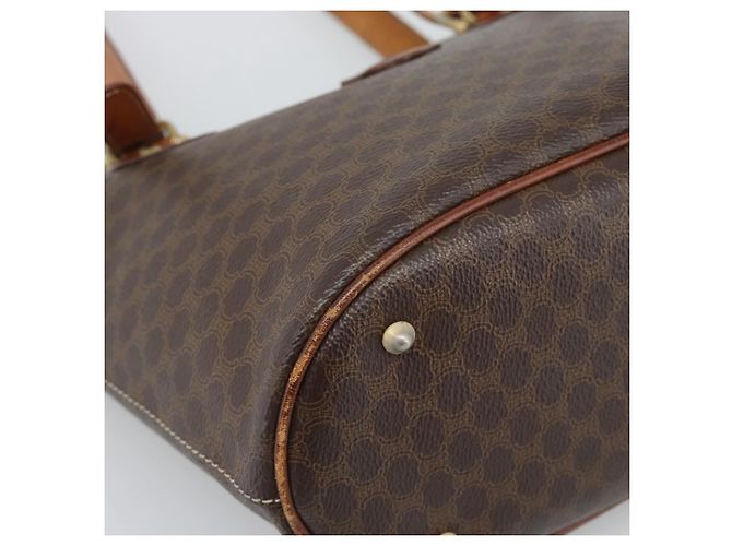 Céline Borsa Tote CELINE Macadam in PVC e pelle marrone con finiture dorate Auth 192720 - vista 14