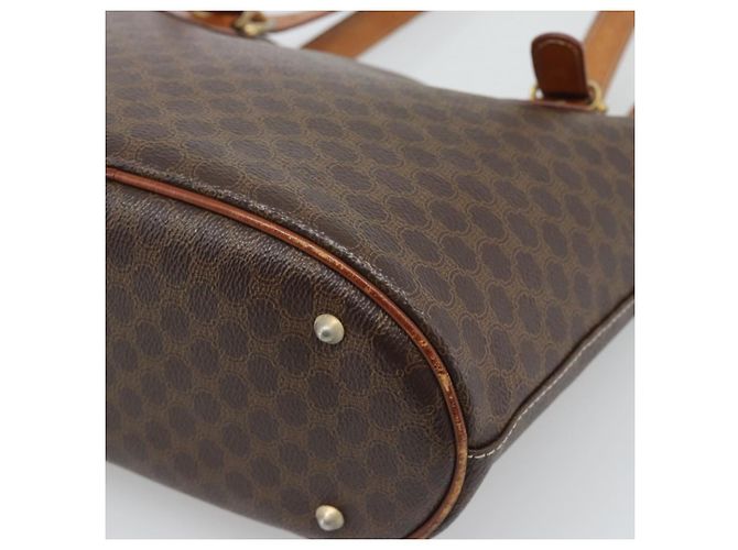 Céline Borsa Tote CELINE Macadam in PVC e pelle marrone con finiture dorate Auth 192720 - vista 15
