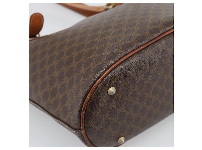 Céline Borsa Tote CELINE Macadam in PVC e pelle marrone con finiture dorate Auth 192720 - vista 16