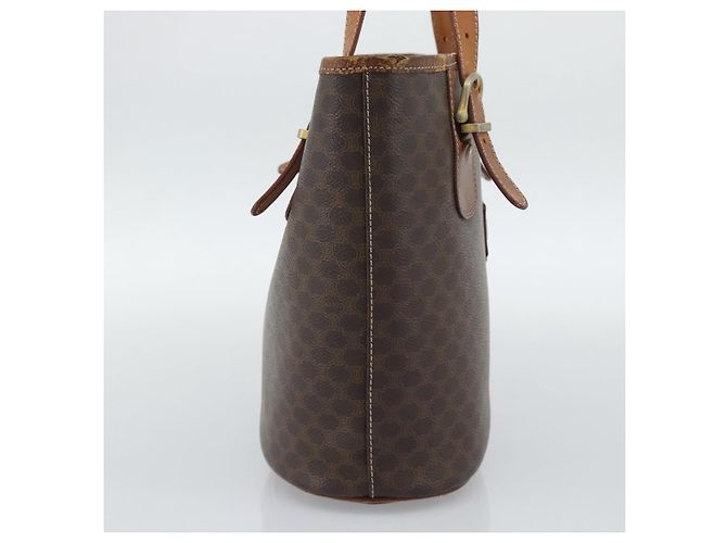 Céline Borsa Tote CELINE Macadam in PVC e pelle marrone con finiture dorate Auth 192720 - vista 3