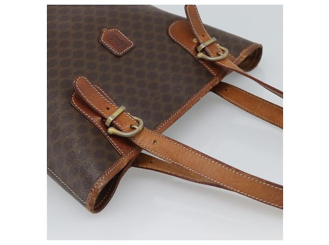 Céline Borsa Tote CELINE Macadam in PVC e pelle marrone con finiture dorate Auth 192720 - vista 6