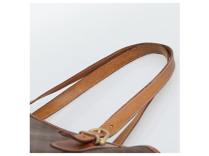 Céline Borsa Tote CELINE Macadam in PVC e pelle marrone con finiture dorate Auth 192720 - vista 8