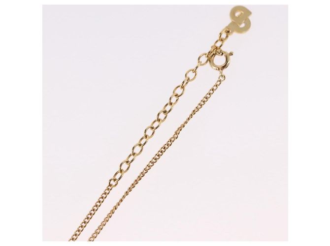 Collana Christian Dior Pearl tTop Metallo Tonalità Oro Auth SW2495 - vista 12