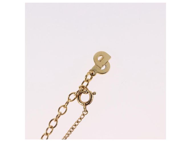 Collana Christian Dior Pearl tTop Metallo Tonalità Oro Auth SW2495 - vista 13