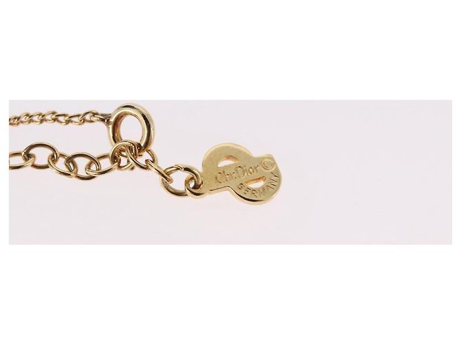Collana Christian Dior Pearl tTop Metallo Tonalità Oro Auth SW2495 - vista 14