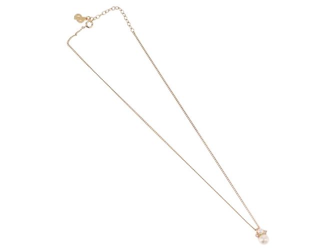 Collana Christian Dior Pearl tTop Metallo Tonalità Oro Auth SW2495 - vista 2