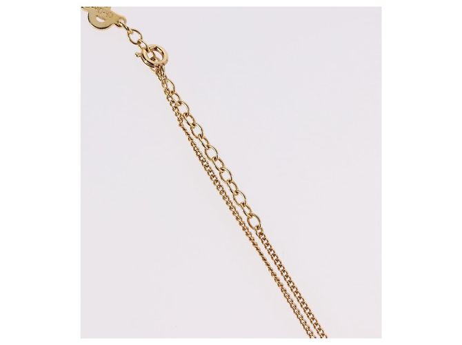 Collana Christian Dior Pearl tTop Metallo Tonalità Oro Auth SW2495 - vista 6