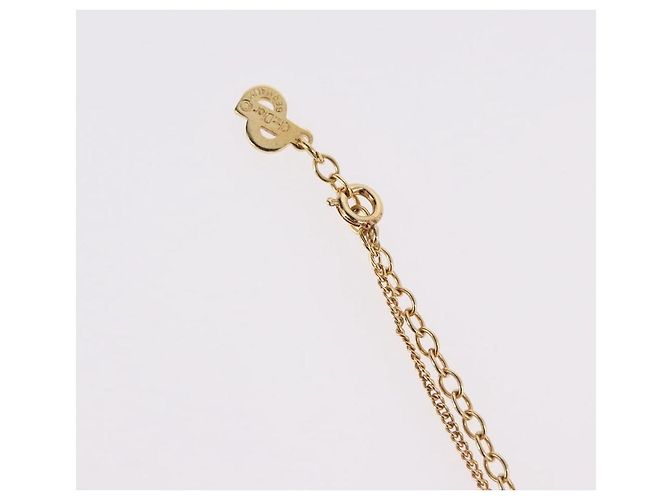 Collana Christian Dior Pearl tTop Metallo Tonalità Oro Auth SW2495 - vista 7