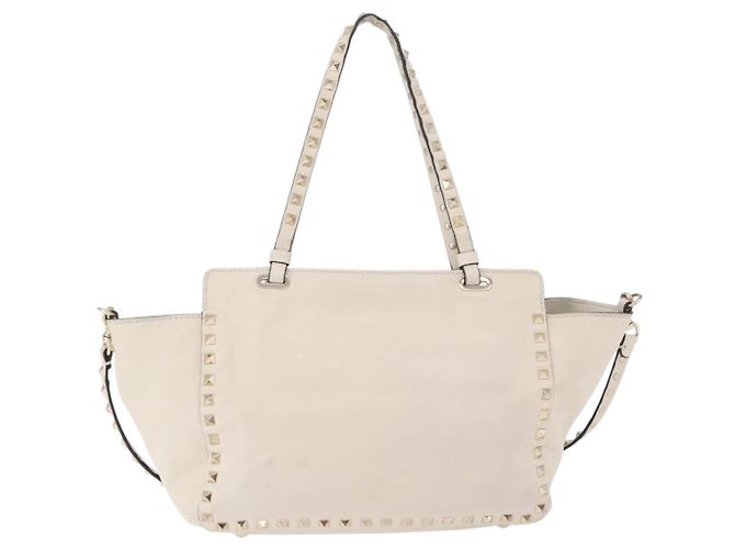 Borsa VALENTINO in pelle 2way White Gold Auth BA14307 Bianco D'oro - vista 2
